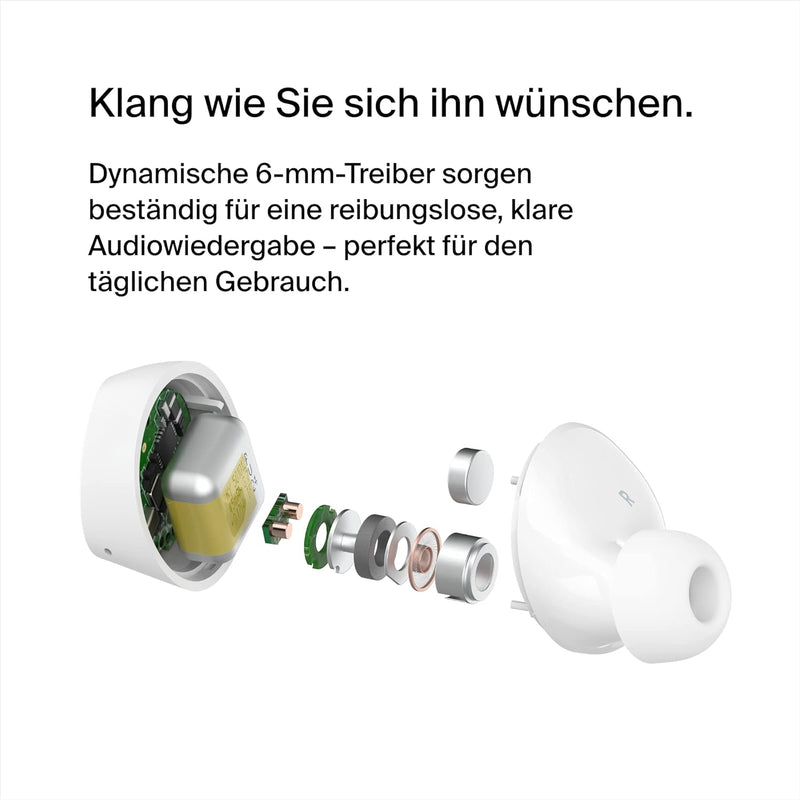 Belkin SoundForm Bolt True Wireless In-Ear-Kopfhörer, kabelloser Kopfhörer mit Mikrofon, Akkulaufzei