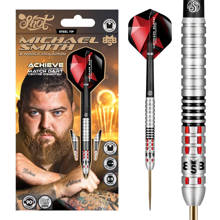 Shot! Steel Darts Michael Smith Bully Boy Achieve Matchdart 90% Tungsten Steeltip Darts Steeldart Ho