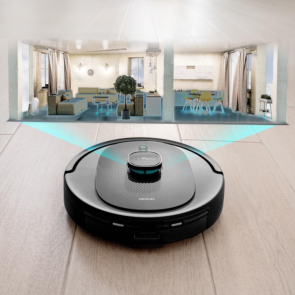 Cecotec Conga 7490 Immortal X-Treme Staubsaugerroboter mit Lasernavigation, 4-in-1-Reinigung: fegt,