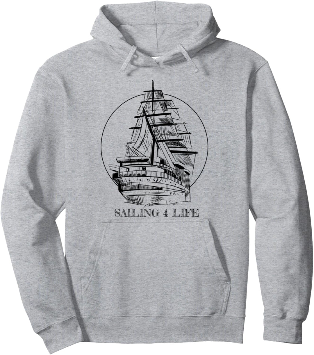 Handgezeichnetes Segelboot Segeln Segel Boot Schiff Pullover Hoodie