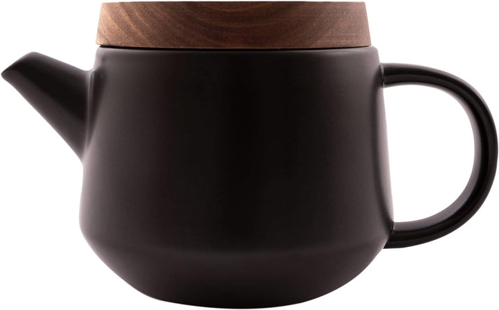 Point-Virgule Teekanne mit Siebeinsatz aus Edelstahl für pures Aroma, schwarz, 600ml, Schwarz