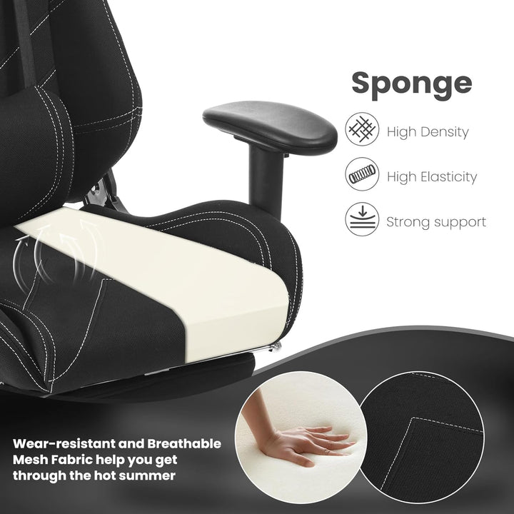 WOLTU® Racing Stuhl BS21sz Gaming Stuhl Bürostuhl Schreibtischstuhl Sportsitz mit Kopfstütze und Len