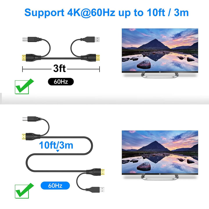 4K 60Hz HDMI KVM Switch 2 Port, Yinker HDMI KVM Switch 2 PC unterstützt 2 Computer 1 Monitor Keyboar