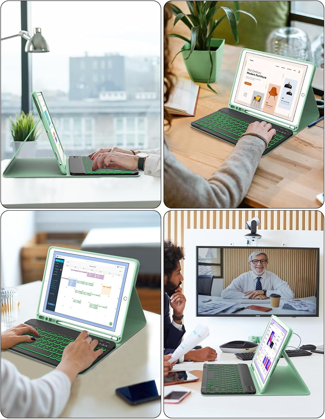 IVEOPPE iPad 9. Generation Hülle mit Tastatur, iPad 10.2 Hülle mit Tastatur, Bluetooth QWERTZ iPad 9