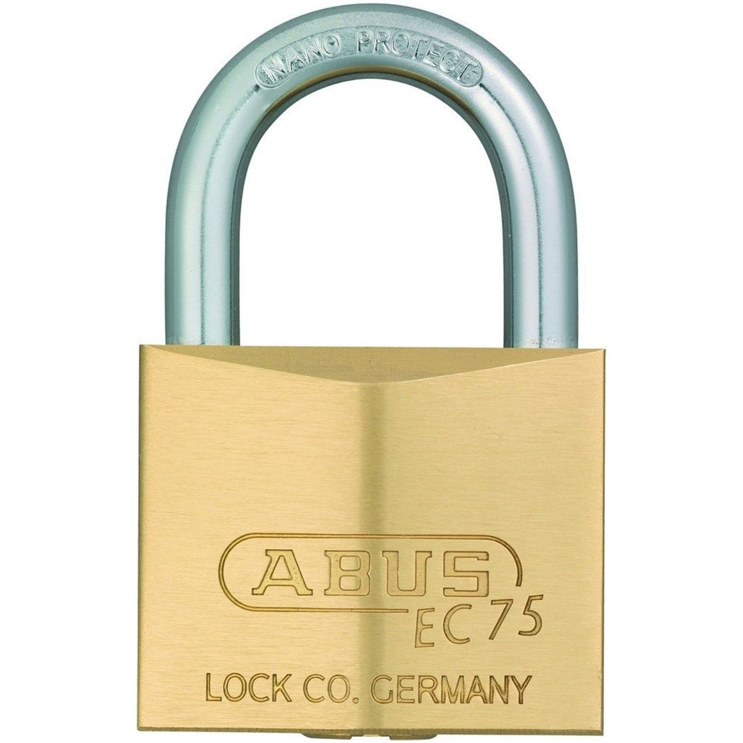 ABUS Hangschloss EC75/60 mit Wendeschlüsseltechnologie Messing, Schlosskörperbreite 60 mm" 60mm, 60m