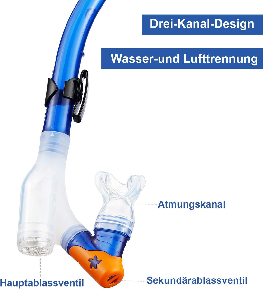 Dorlle Kinder Schnorchelset Tauchset Schnorchelmaske mit 3-Kanal Premium Dry Schnorchel und Anti-Lec