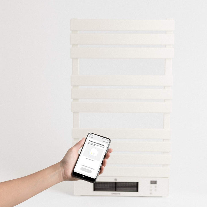 CREATE/ WARM Towel PRO/Badheizkörper Weiss mit Heizstrahler und Fernbedienung / 101x13x55cm / WLAN,