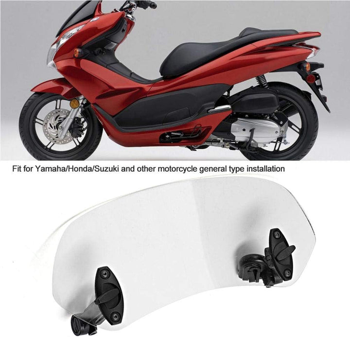 Windschutz Motorrad Universal,Motorrad Windschutzscheibe,Einstellbarer Clip für Universal-Motorrad-W