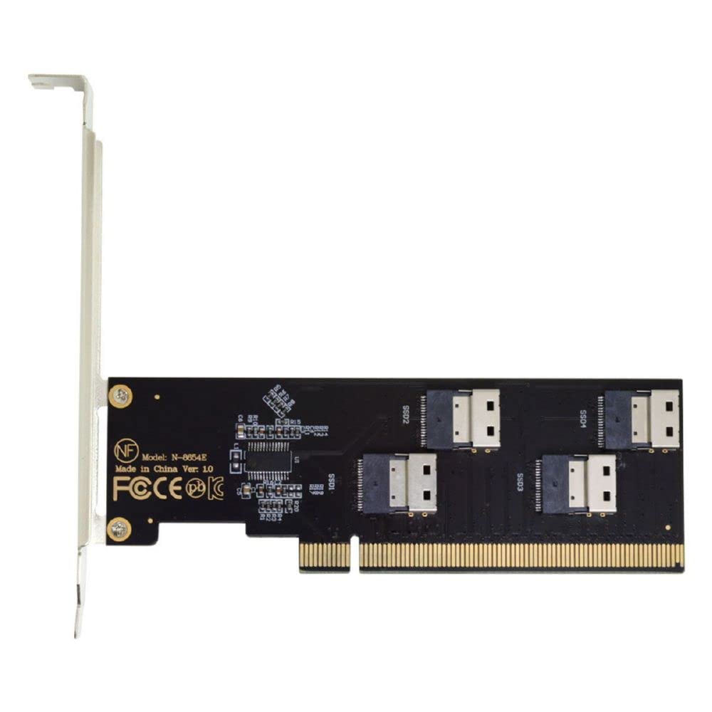 Cablecc Slimline Four SFF-8654 4X 4 NVME auf PCIE Express 3.0 4.0 Raid Card VROC Raid0 Hyper Adapter