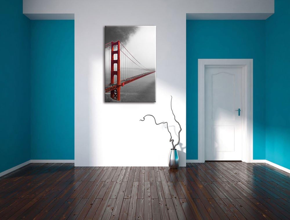 Pixxprint Golgen Gate Bridge in San Francisco als Leinwandbild/Grösse: 120x80 cm/Wandbild/Kunstdruck