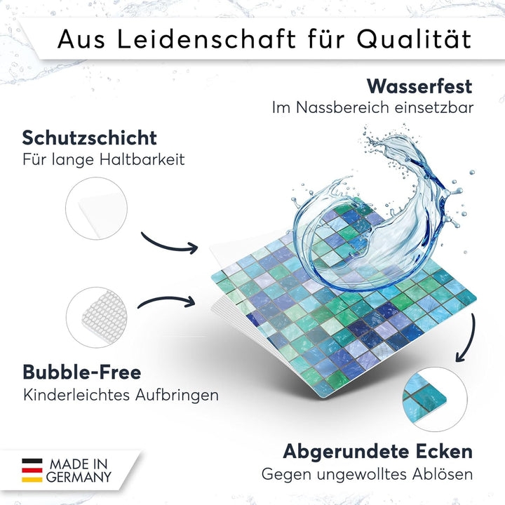 CREATISTO Mosaik Klebefliesen Stickerfliesen Fliesenfolie - Klebe Folie für Wandfliesen I Klebeflies