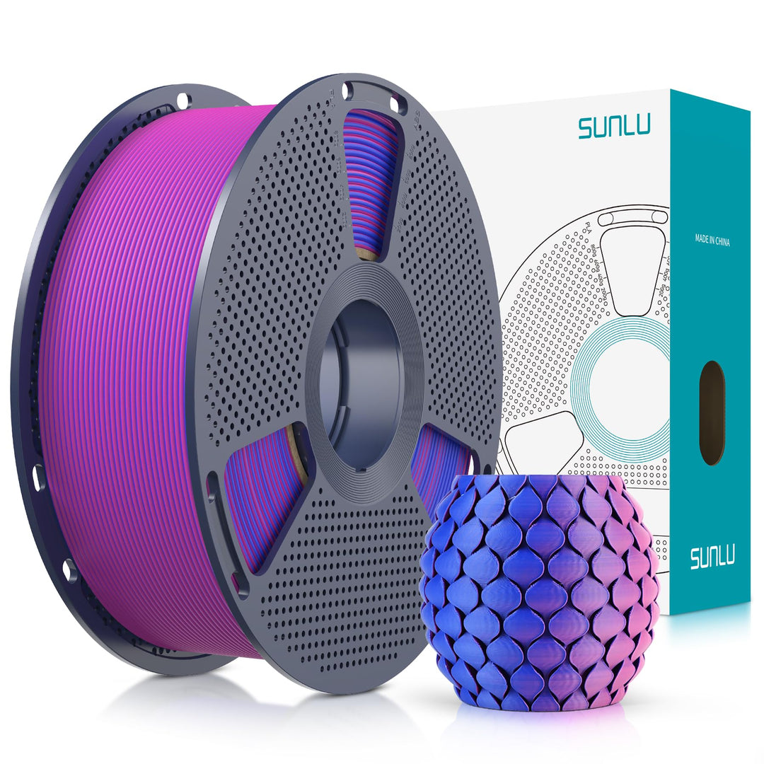 SUNLU Zweifarbiges Matte PLA Filament 1.75mm, Matte 3D Drucker Filament PLA mit 2 Farben Gradient, M