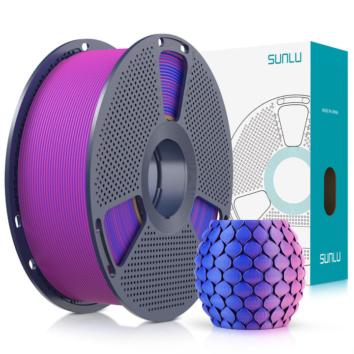 SUNLU Zweifarbiges Matte PLA Filament 1.75mm, Matte 3D Drucker Filament PLA mit 2 Farben Gradient, M