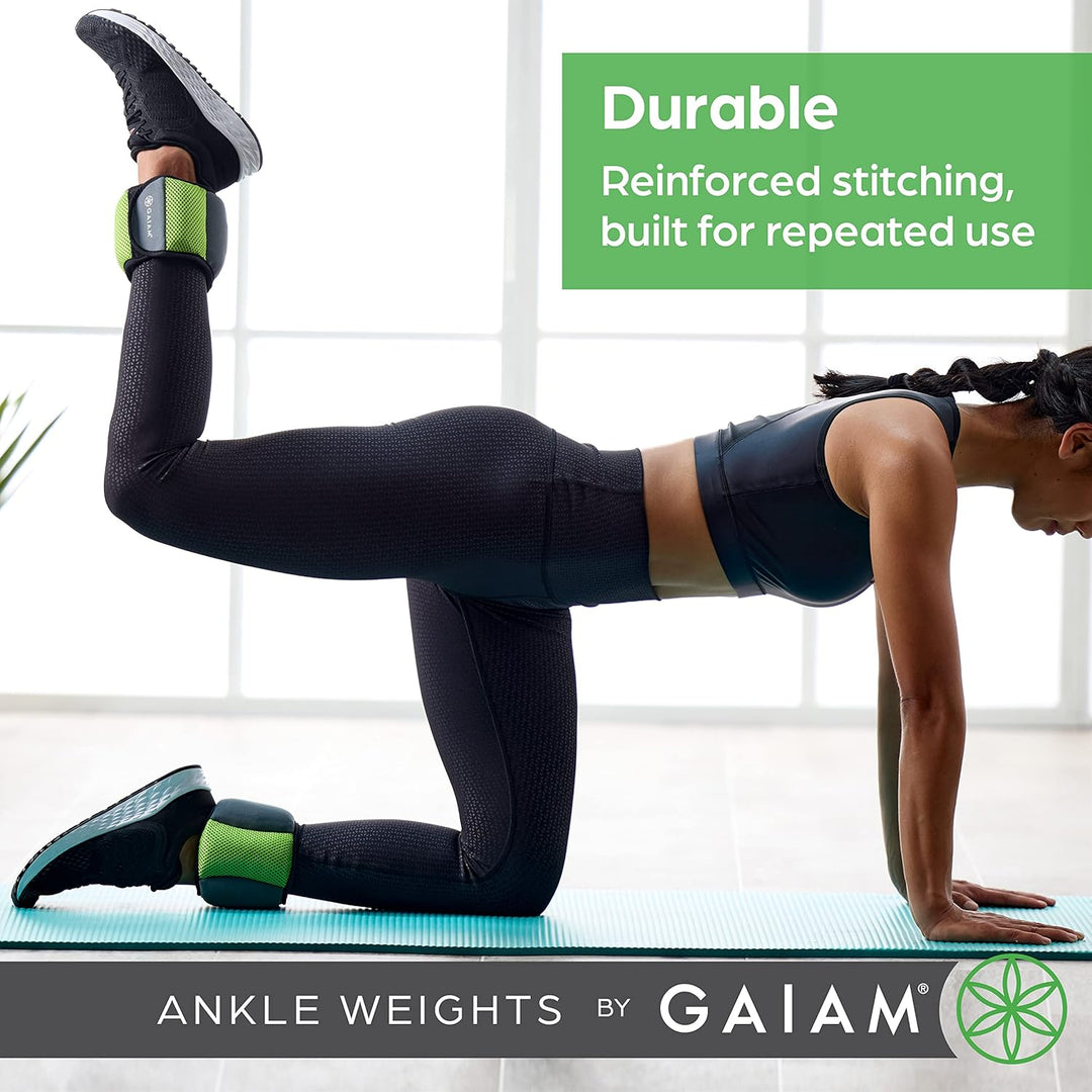 Gaiam Knöchelgewichte Krafttraining Gewichtssets für Damen & Herren mit verstellbaren Trägern – Walk