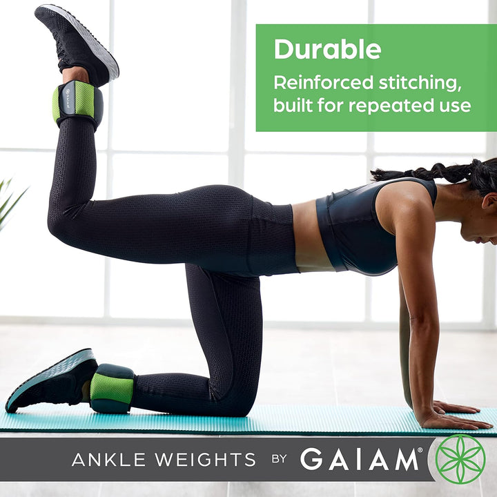Gaiam Knöchelgewichte Krafttraining Gewichtssets für Damen & Herren mit verstellbaren Trägern – Walk