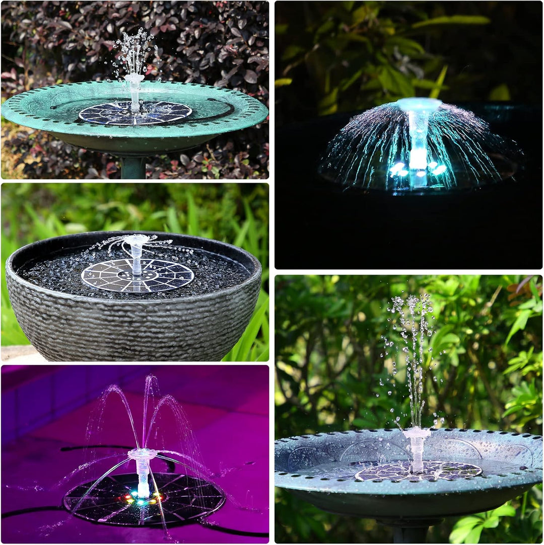 AISITIN 3,5W LED Solar Springbrunnen mit Verstellbare Stützstange Buntes Teichpumpe Solarbrunnen mit