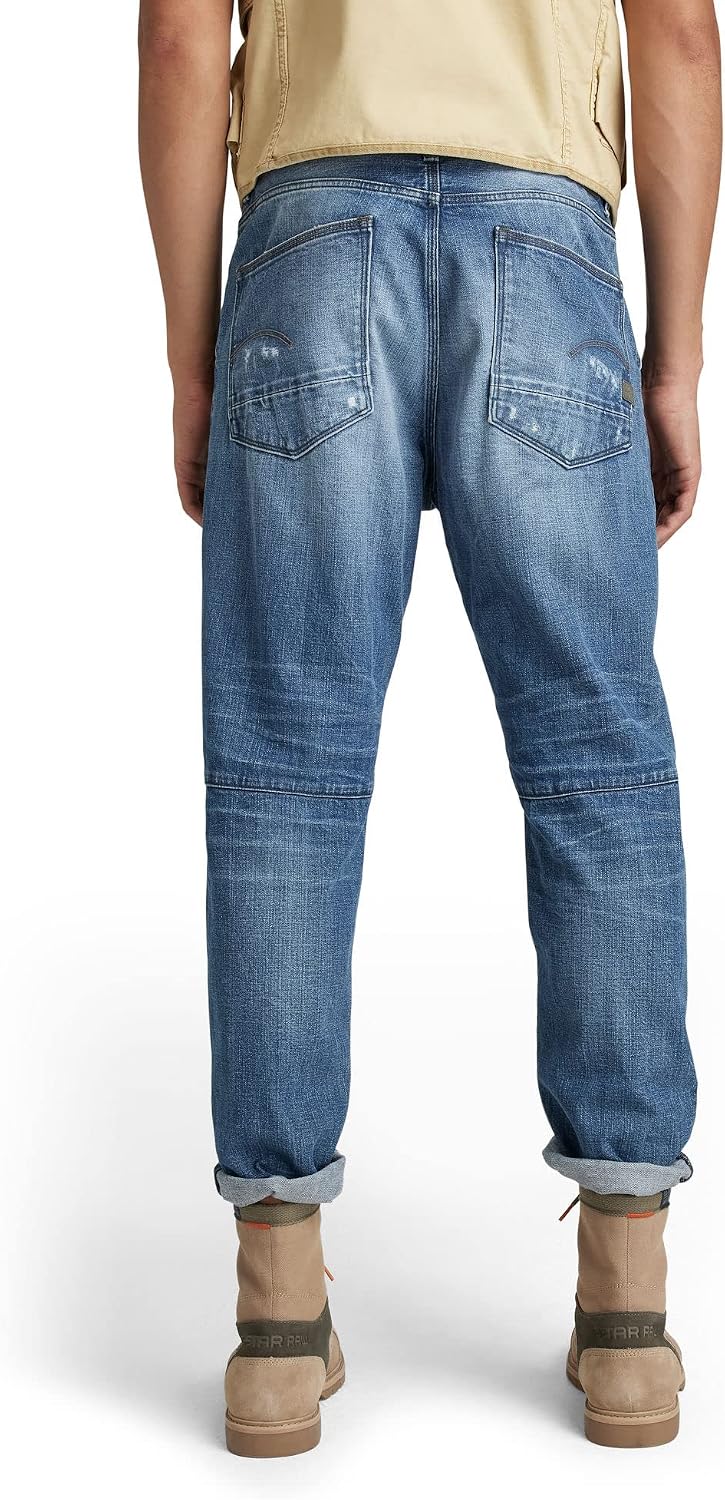G-STAR RAW Herren Grip 3D Relaxed Tapered Jeans 27W / 32L Blau (Faded Hague Blue Destroyed D19928-c7