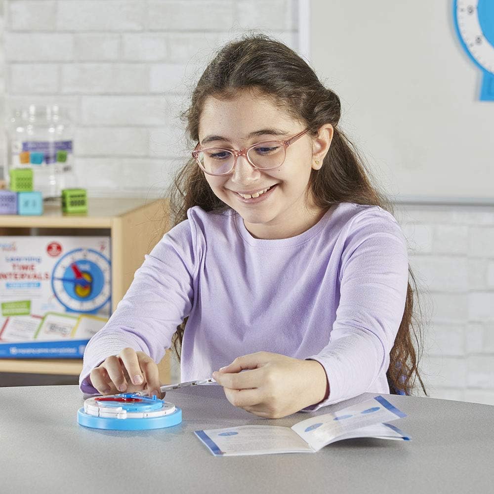 Learning Resources Zeitgemässe Zahlenleisten-Uhr für Kinder, Uhrzeit erlernen, Mathe-Anschauungsmate