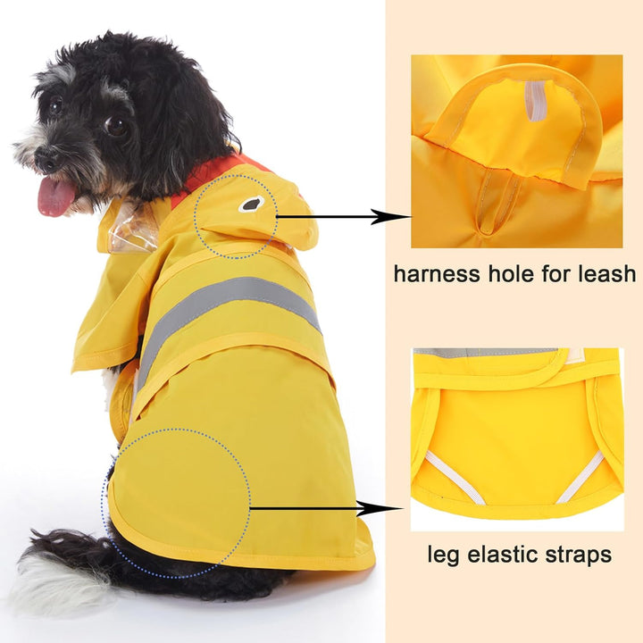 Zunea Wasserdichter Hunde-Regenmantel mit Kapuze für Kleine und Mittelgrosse Hunde Leicht Reflektier