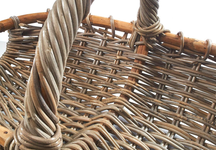 Kobolo Erntekorb Rattankorb Henkelkorb Korb - geflochtenes Rattan - kubu grey