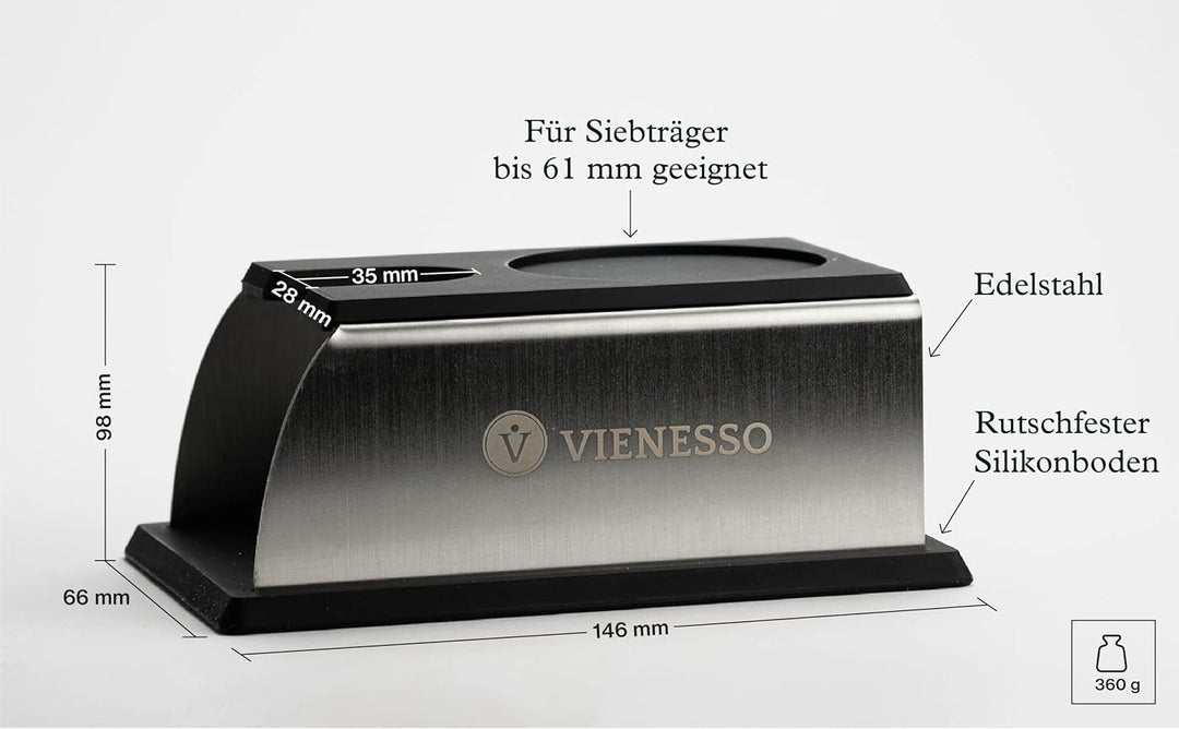 Erstklassige Tamperstation aus Edelstahl und Silikon - die perfekte Tamping-Station für alle Grössen