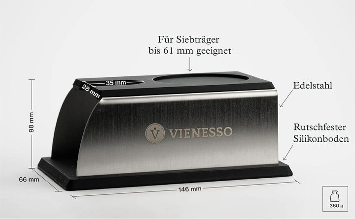 Erstklassige Tamperstation aus Edelstahl und Silikon - die perfekte Tamping-Station für alle Grössen
