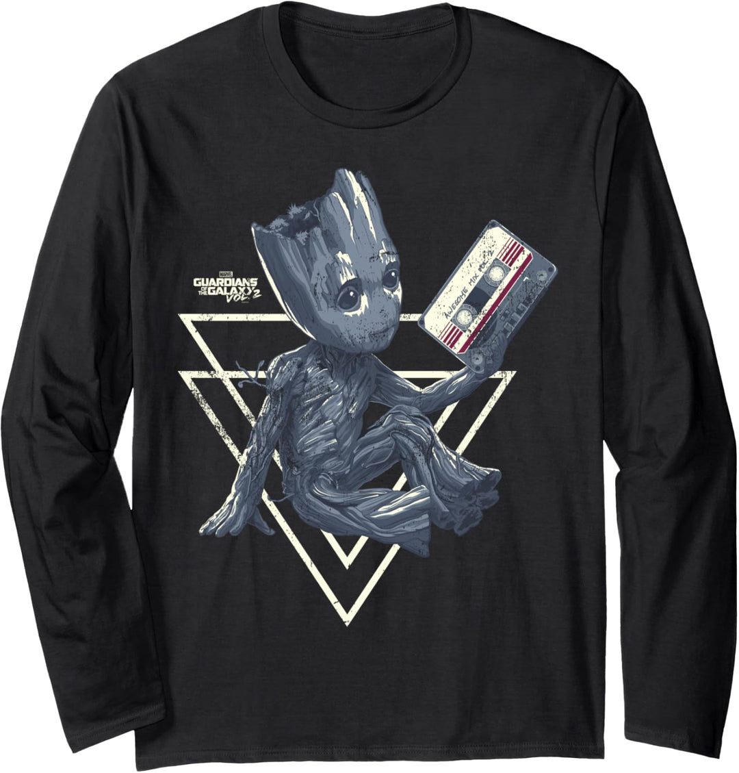 Marvel Groot Guardians of Galaxy 2 Tape Shape Langarmshirt