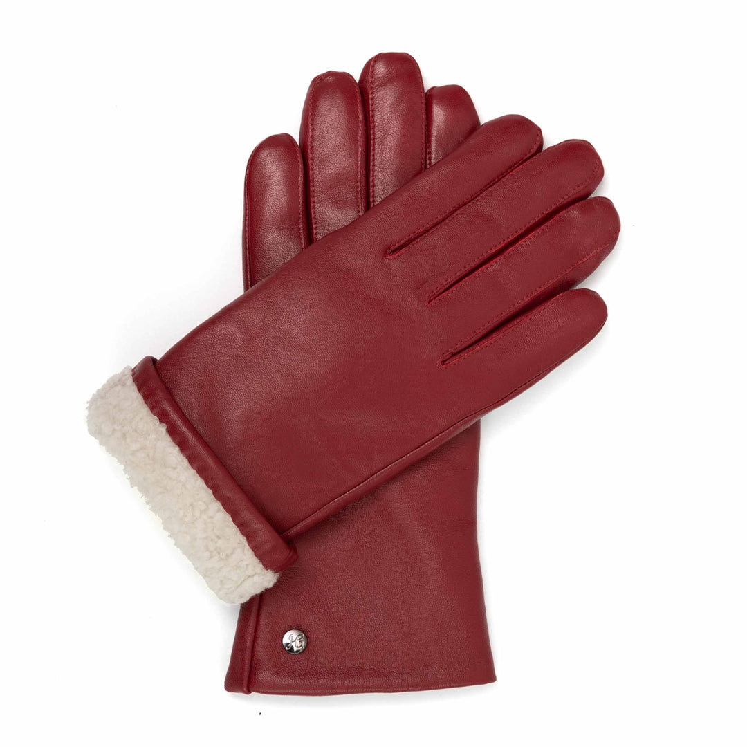 Exklusive Lederhandschuhe aus Lammnappa gefüttert mit Merino Lammfell, Touchscreen, langer Schnitt b