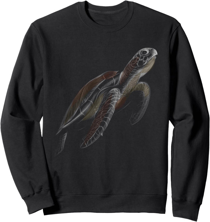 Niedliche grosse Meeresschildkröte handgezeichnete Skizze kün Sweatshirt