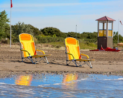 BRUNNER Bula Strandstuhl, Ergonomisch, Legierter Stahl, Orange/Gelb, Orange/Gelb