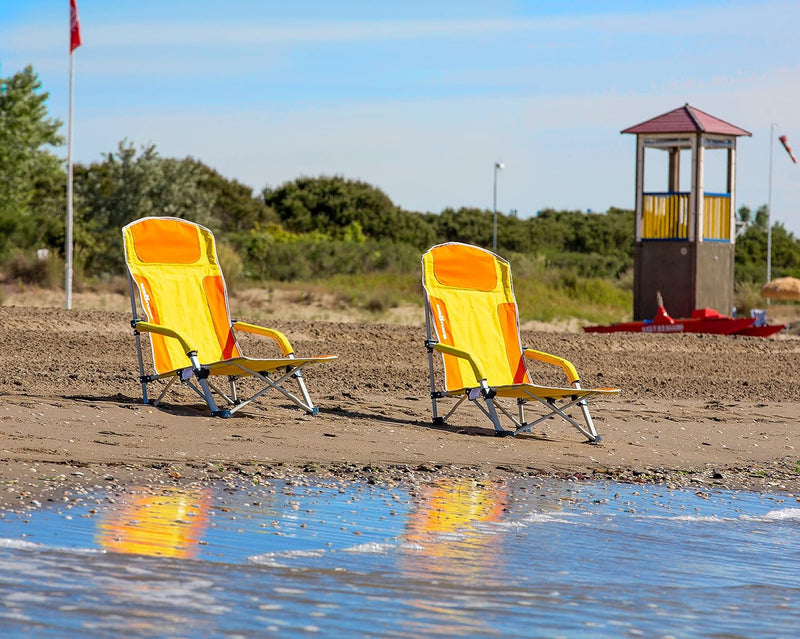 BRUNNER Bula Strandstuhl, Ergonomisch, Legierter Stahl, Orange/Gelb, Orange/Gelb
