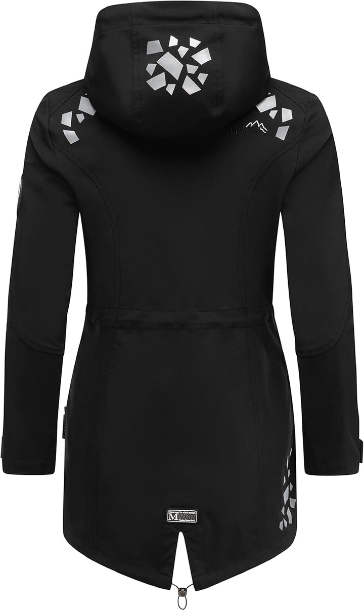 MARIKOO Damen wasserdichter Softshellmantel Softshelljacke Outdoorjacke Übergangsjacke Parka Kapuze