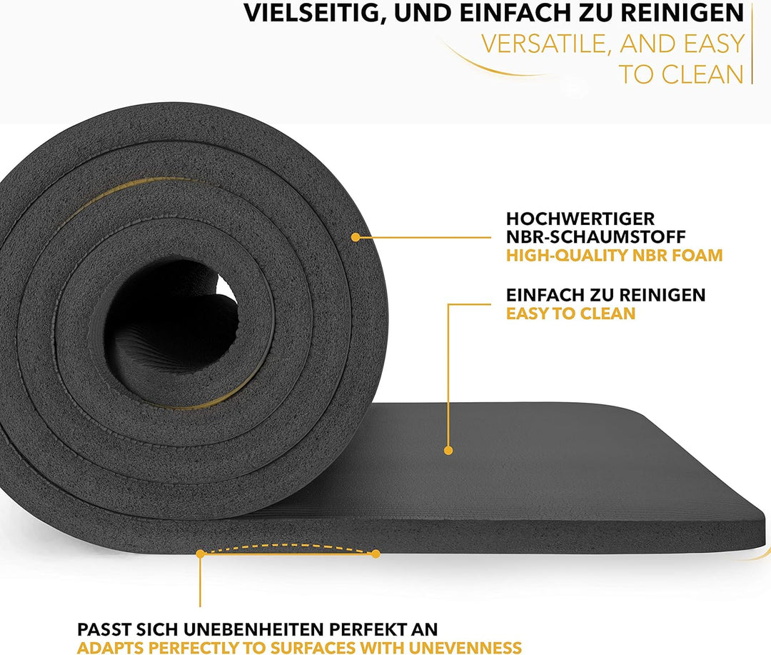 TRESKO Yogamatte Phthalatfrei - Gymnastikmatte rutschfest, Pilatesmatte Fitnessmatte mit Tragegurt,
