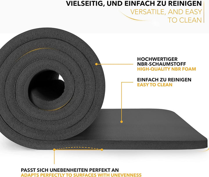 TRESKO Yogamatte Phthalatfrei - Gymnastikmatte rutschfest, Pilatesmatte Fitnessmatte mit Tragegurt,