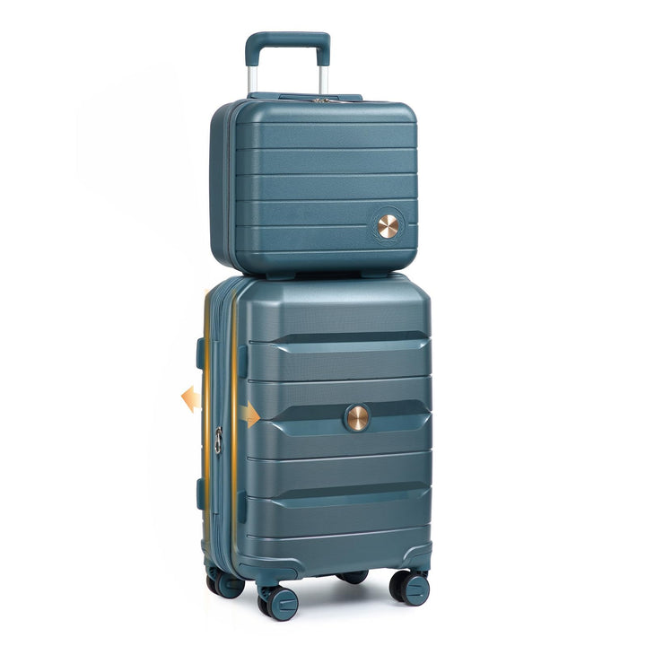 Sea choice Hartschalen Koffer Trolley Erweiterbar Kabinen Handgepäck 100% PP Leicht Reisekoffer mit