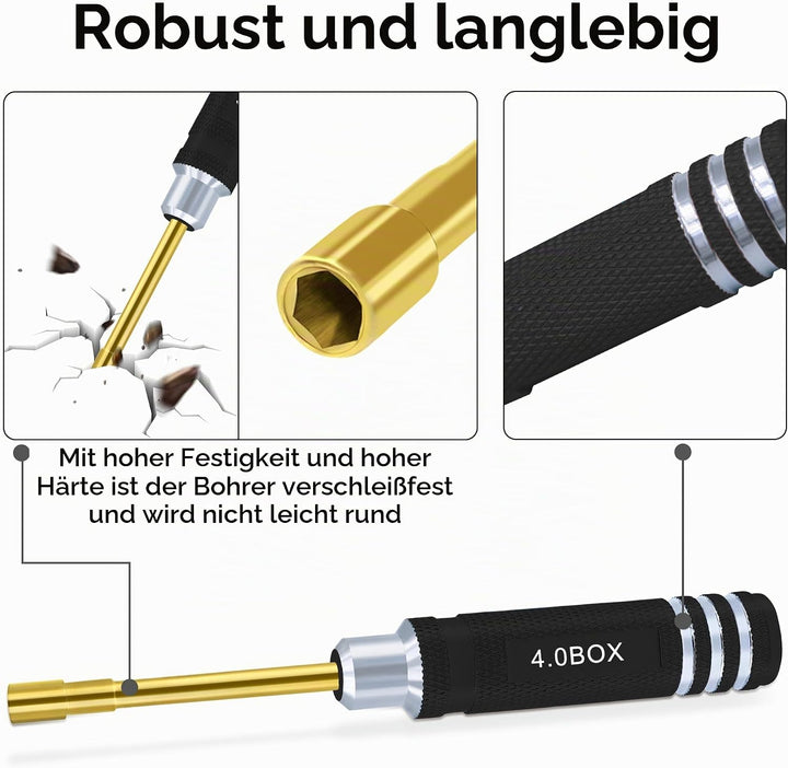 Sechskantmutter Schraubendreher Satz 2.0mm 2.5mm 3.0mm 3.5mm 4.0mm 4.5mm 5.0mm RC Werkzeug Steckschl