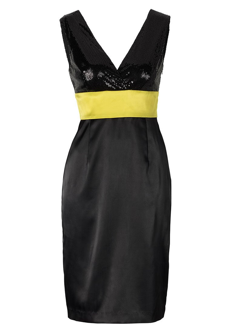 APART Damen-Kleid Satinkleid mit Pailletten Mehrfarbig Grösse 38