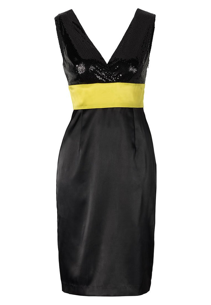 APART Damen-Kleid Satinkleid mit Pailletten Mehrfarbig Grösse 38