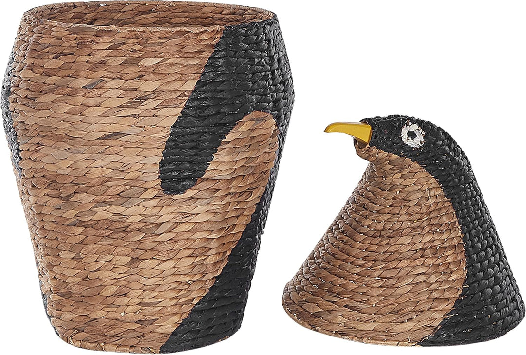 Aufbewahrungskorb Wasserhyazinthe Pinguinform natürlich beige 68 cm Hadzabe
