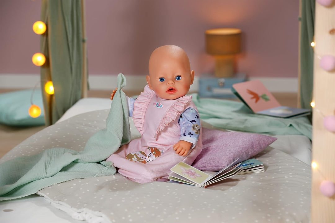 Baby Born Puppenschlafsack - Rosa Schlafsack mit Rüschen & Klettverschluss - Hochwertiges Puppenzube