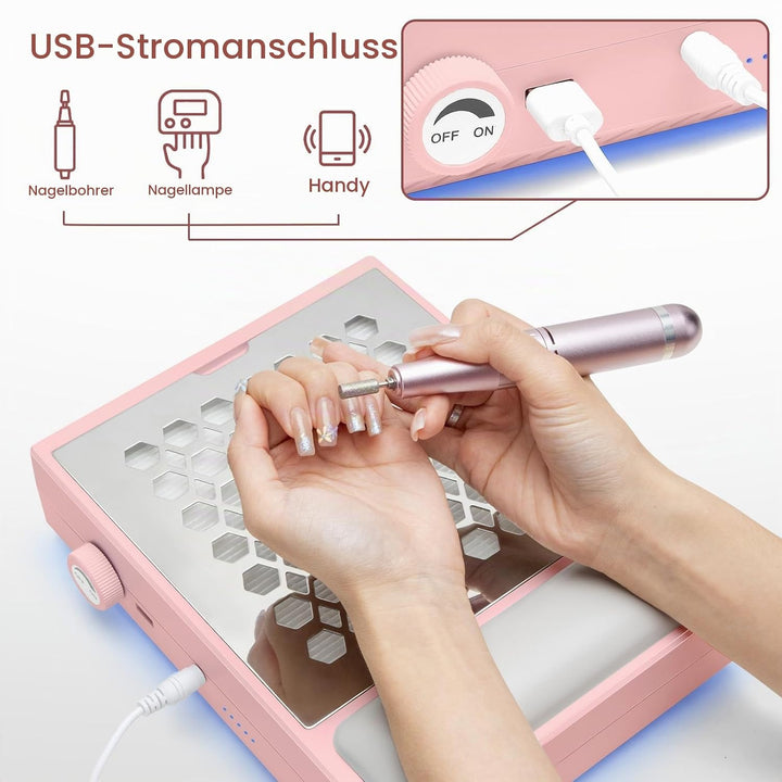 Madenia Professionell Staubabsaugung für Nägel - 56W Leistungsstark Nagelstaubsauger mit 2 Filters u
