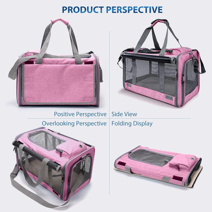 PETCUTE Katzentransportbox für grosse Katzen 20 lbs,Faltbar Hundetransportbox für Kleine Hunde,Tragb