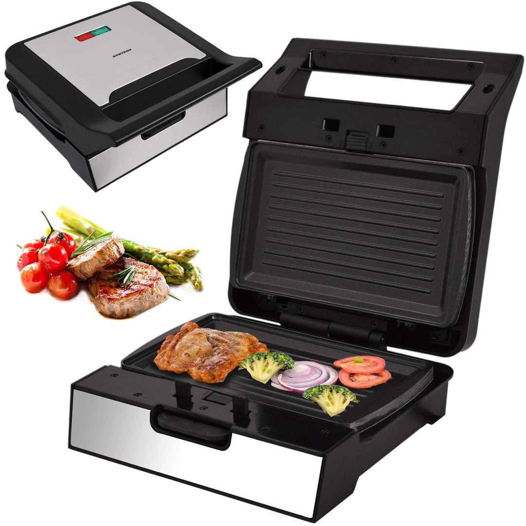 Syntrox Germany MM-1400W-Gusto-Grill Kontaktgrill mit wechselbaren, spülmaschinengeeigneten Platten