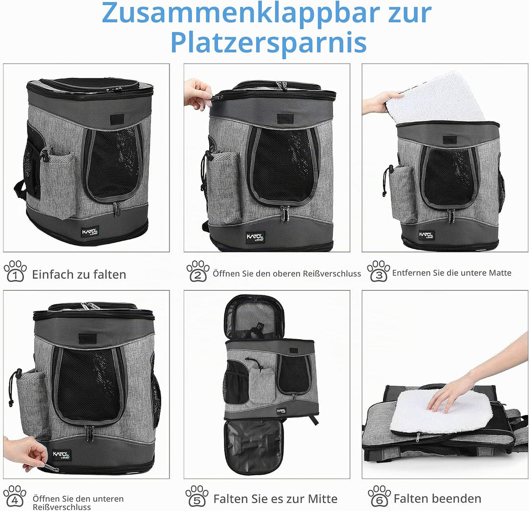 Kritter Planet Haustier-Rucksack mit Mesh-Fenster, atmungsaktive und Faltbare Hundetasche für Hunde