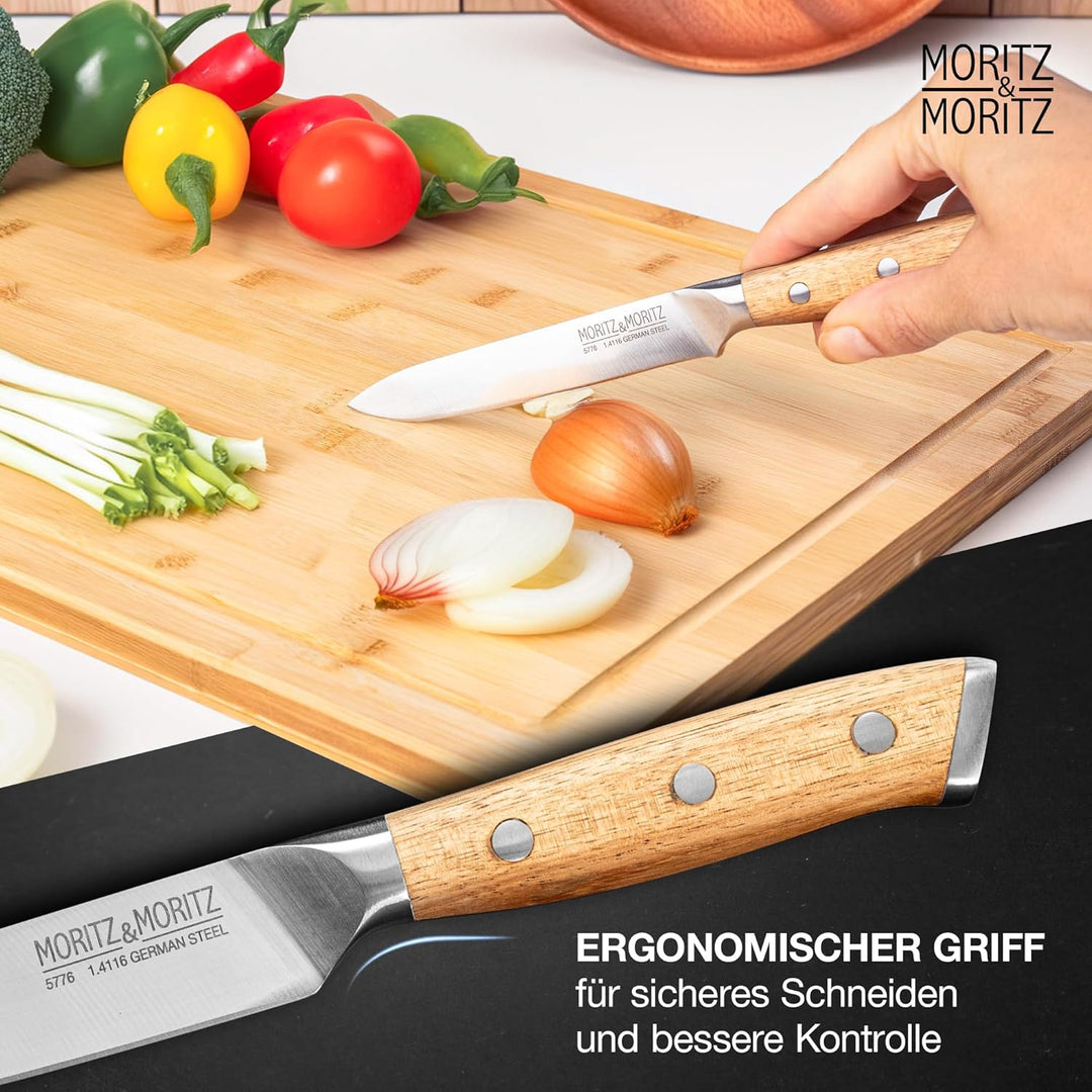 Moritz & Moritz Profi Küchenmesser 13 cm - Universalmesser Küche Kochmesser - Allzweckmesser für Obs