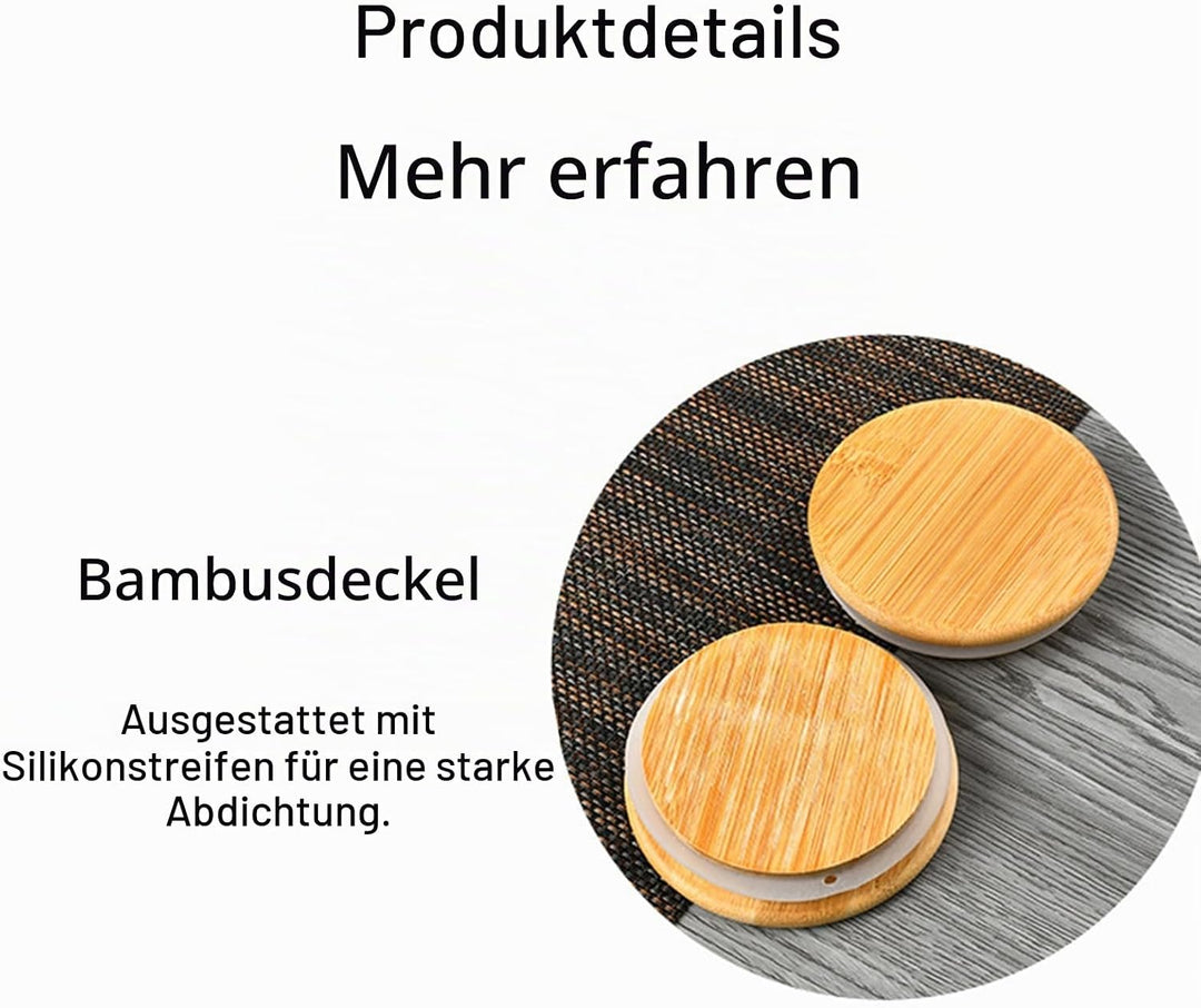 Keyoung 2 Stücke Müsli Aufbewahrung glas, Vorratsgläser mit Deckel 2100ml für Hafer, Müsli, Nudeln,