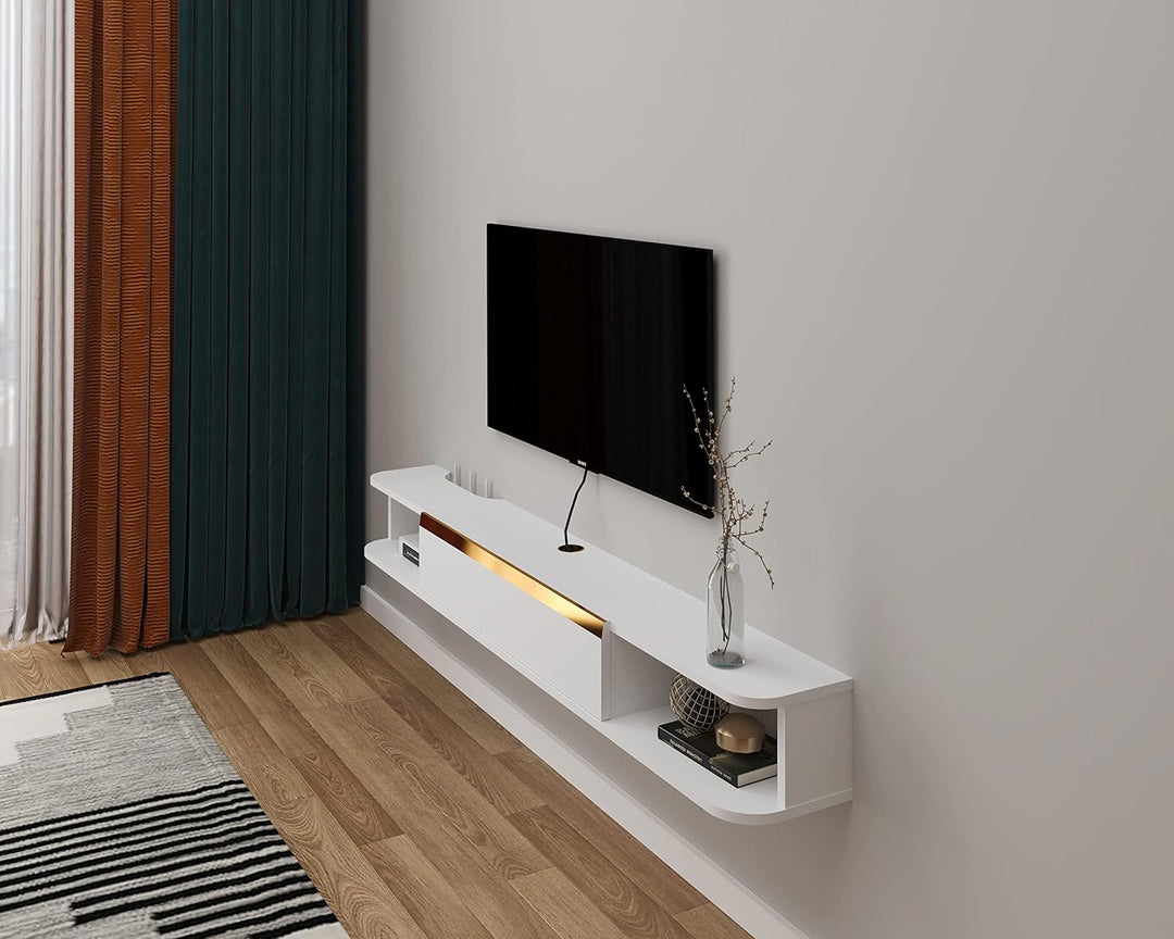 Pmnianhua TV Lowboard Hängend, TV Schrank Hängend, Wand befestigter schwimmender TV-Ständer Unterhal