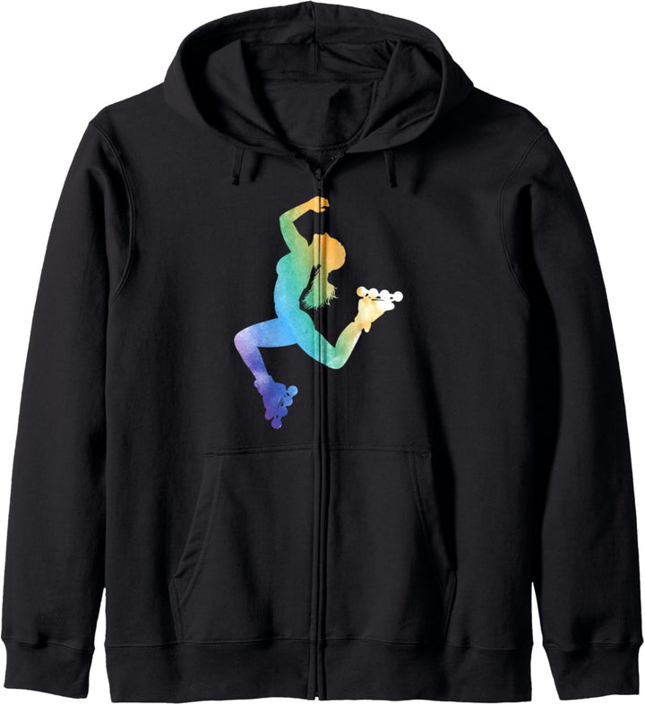 Skater Girl Inline Mädchen Rollschuhe Skaterin Kapuzenjacke