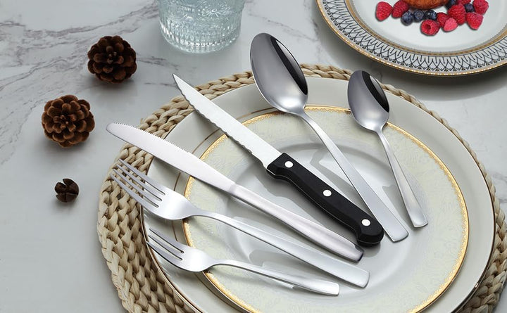 Pleafind Besteck Set, 36 Teilig Besteck für 6 Personen, Hochwertiges Besteckset aus Edelstahl, Beste