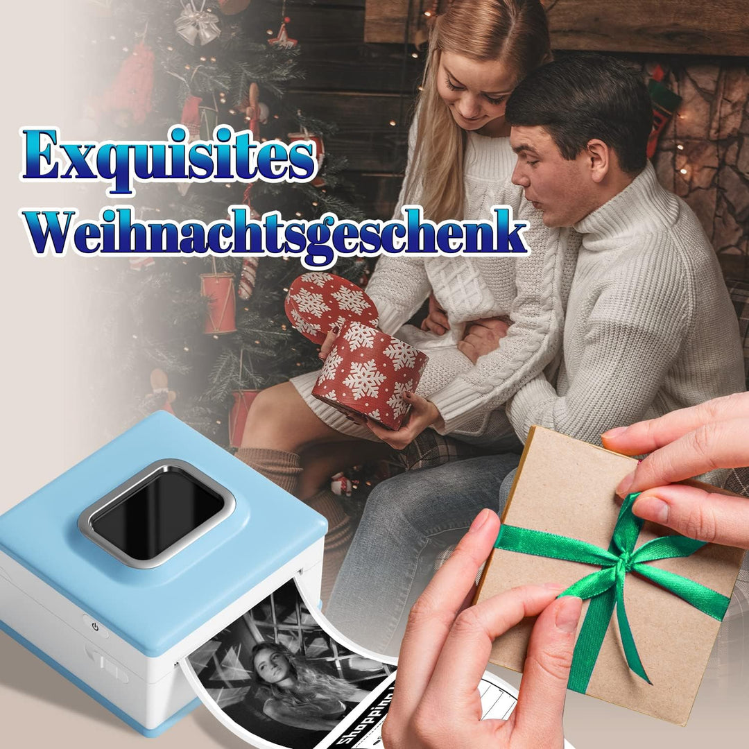 PokeLabel M02D Mini Drucker, Taschendrucker für Smartphone &amp; Tablet, Thermo-Fotodrucker zum Drucken
